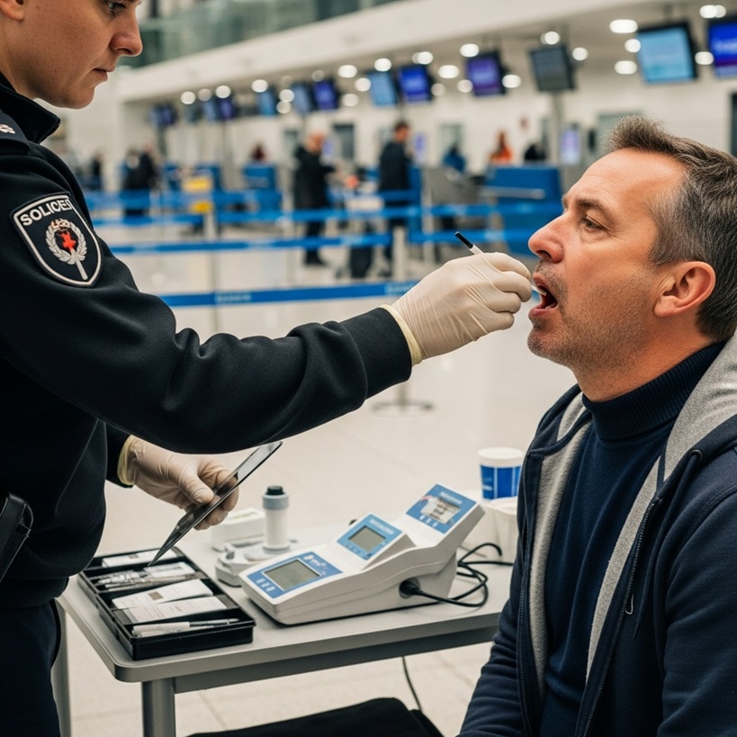 test antidroga aeroporto